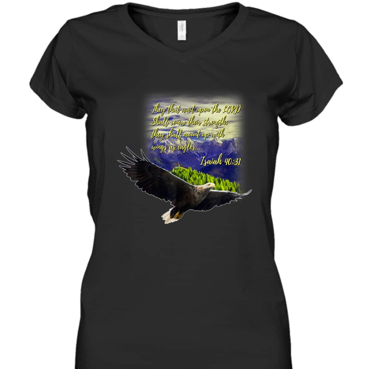Mount Up WIth Wings As Eagles Christian Bible Verse Isaiah 40:31 T-Shirt Mount Up WIth Wings As Eagles Christian Bible Verse Isaiah 40:31 T-Shirt