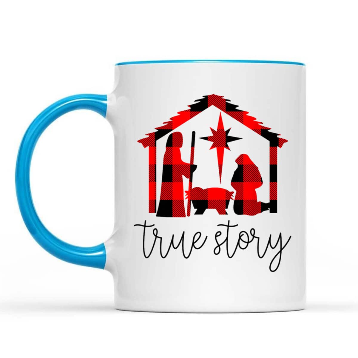 True Story Christmas Manger Nativity Scene Buffalo Plaid T-Shirt True Story Christmas Manger Nativity Scene Buffalo Plaid T-Shirt
