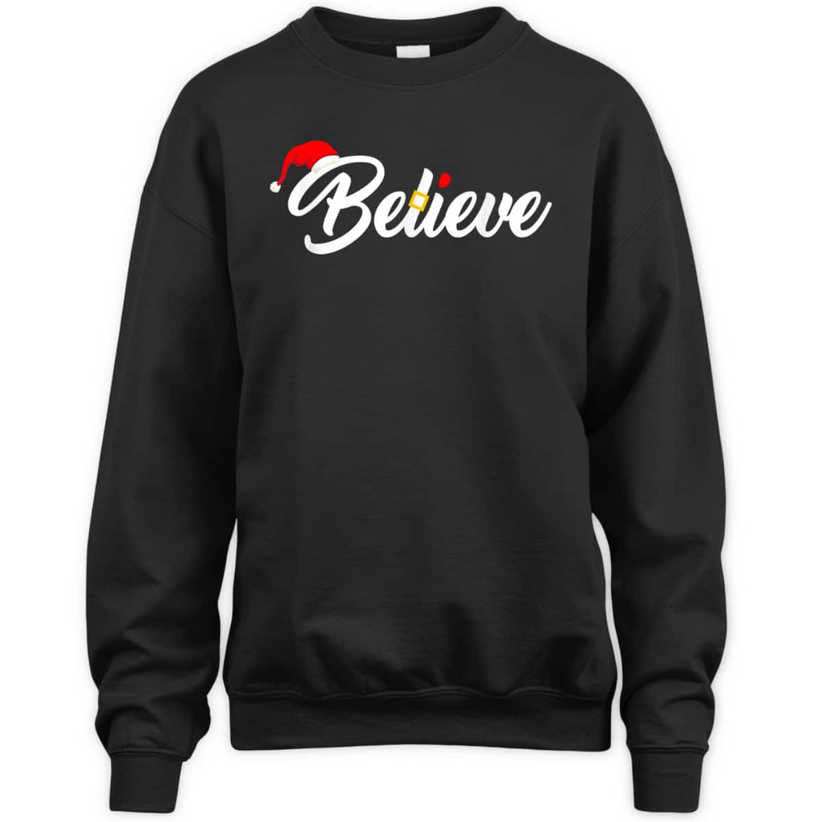 Believe Merry Christmas Santa Hat Christian Faith T-Shirt