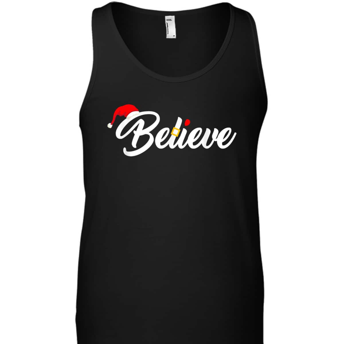Believe Merry Christmas Santa Hat Christian Faith T-Shirt