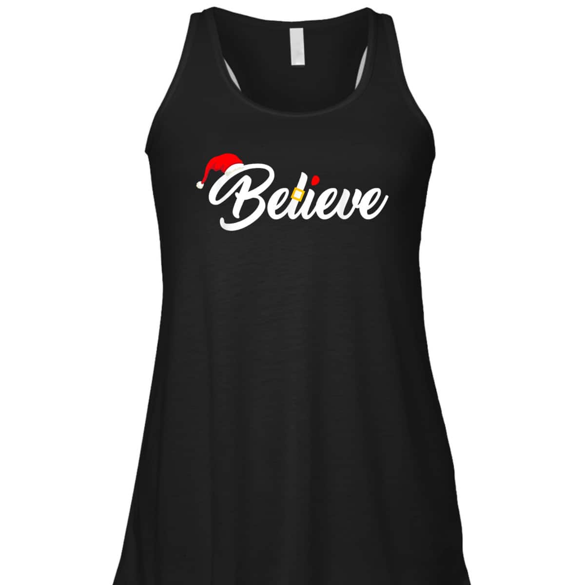 Believe Merry Christmas Santa Hat Christian Faith T-Shirt