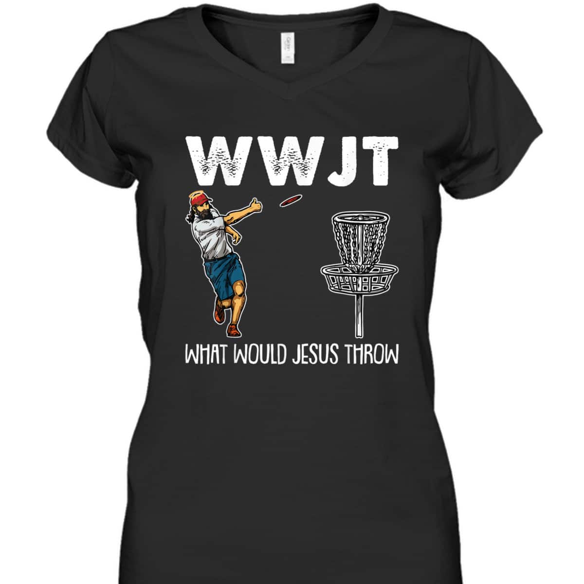 What Would Jesus Throw Christmas WWJT Disc Golf Christian T-Shirt What Would Jesus Throw Christmas WWJT Disc Golf Christian T-Shirt