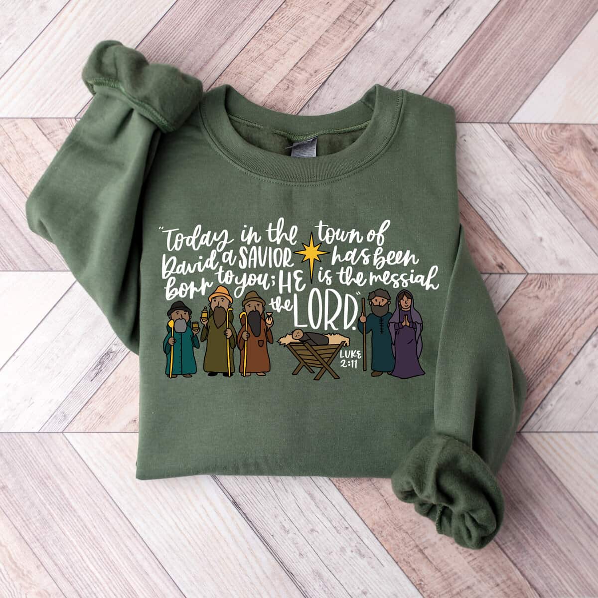 Nativity Christian True Story Christmas Holly Night Nativity Christmas T-Shirt
