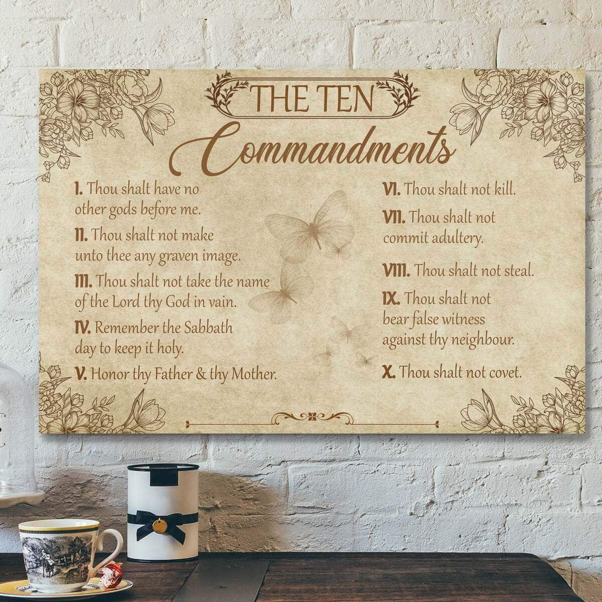 The Ten Commandments Faith Bible Verse Canvas Wall Art The Ten Commandments Faith Bible Verse Canvas Wall Art