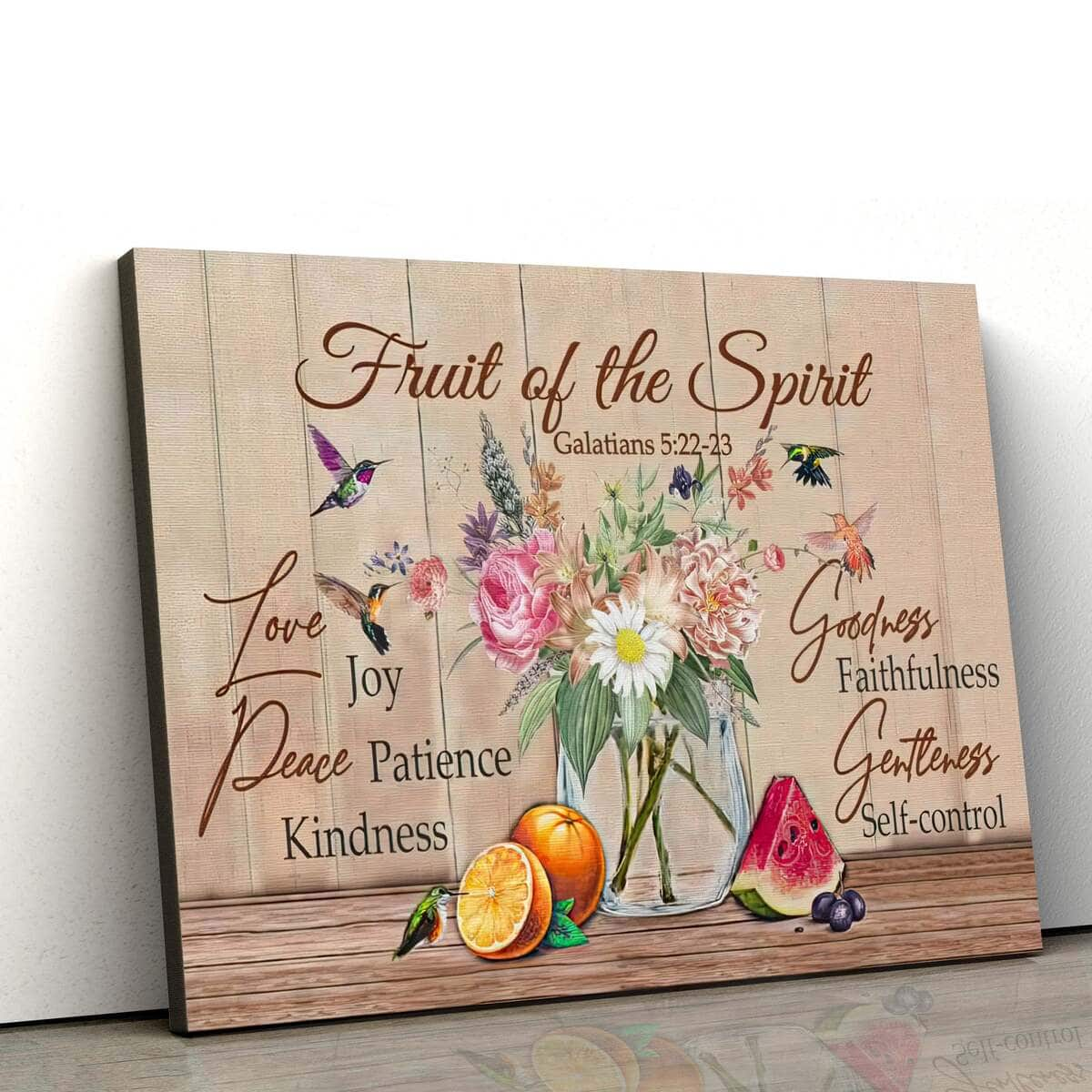 Fruit Of The Spirit Galatians 5 22-23 Bible Verse Religious Christian Canvas Wall Art