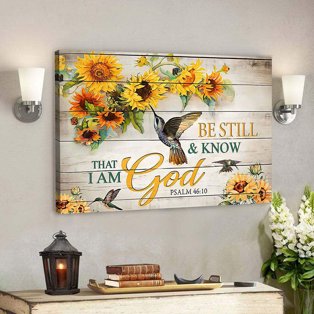 Jesus Scripture Bible Verse Be Still And Know That I Am God Canvas Wall Art