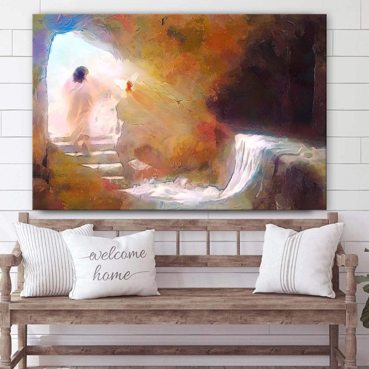 Jesus Resurrection The Empty Tomb Easter Christian Canvas Wall Art Jesus Resurrection The Empty Tomb Easter Christian Canvas Wall Art