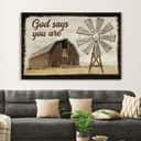 God Says You Are Farmhouse Windmill Christian Religious Canvas Wall Art God Says You Are Farmhouse Windmill Christian Religious Canvas Wall Art