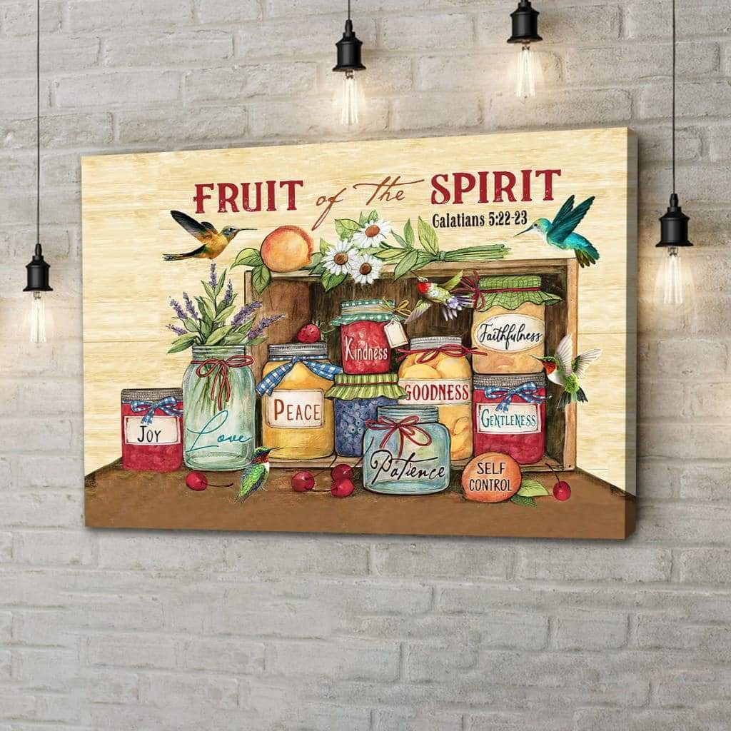 Fruit Of The Spirit Galatians 522-23 Bible Verse Religious Canvas Wall Art