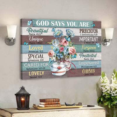 Nurse's Cap God Says You Are Christian Faith Bible Verse Canvas Wall Art