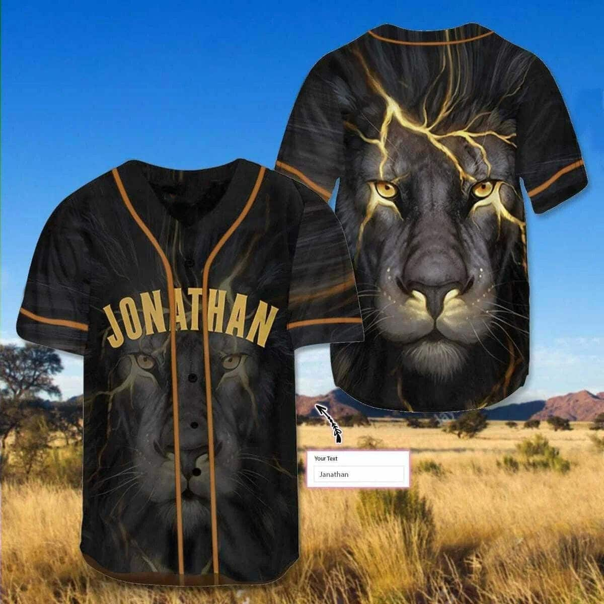 Customize Personalized Black Lion King Lion Baseball Jersey