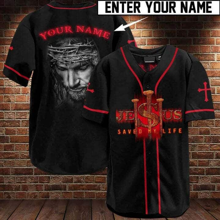 Customize Personalized Christ Saved My Life Religious Baseball Jersey