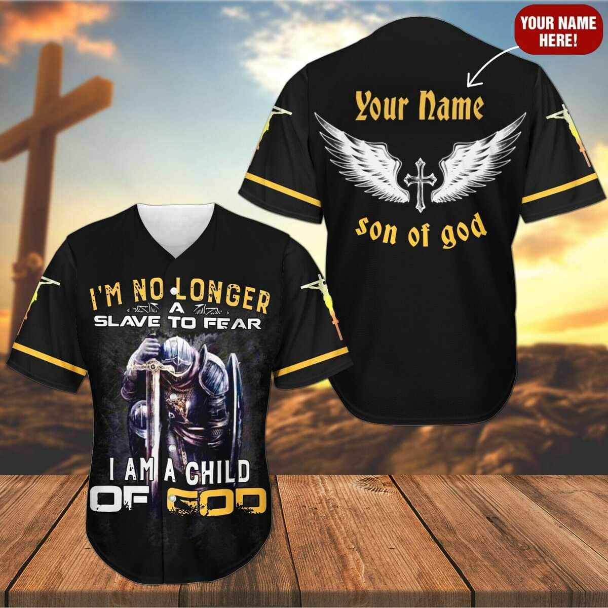 Customize Personalized Cross Angel Wings Child Of God Knight Baseball Jersey Customize Personalized Cross Angel Wings Child Of God Knight Baseball Jersey