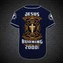 Customize Personalized Cross Jesus Original Firefighter Baseball Jersey