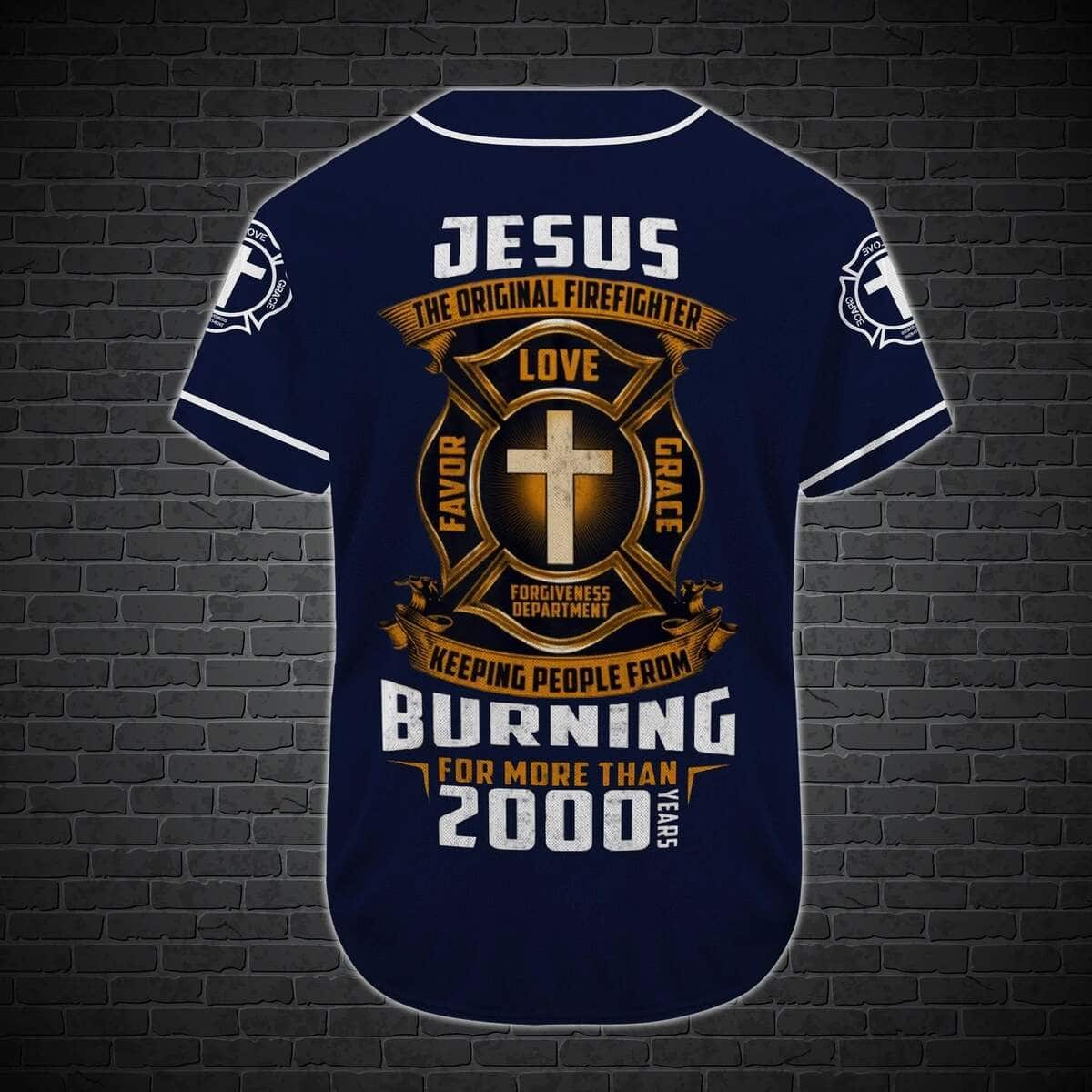 Customize Personalized Cross Jesus Original Firefighter Baseball Jersey Customize Personalized Cross Jesus Original Firefighter Baseball Jersey