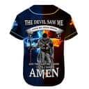 Customize Personalized Cross Flame Amen Knight Religious Christian Baseball Jersey