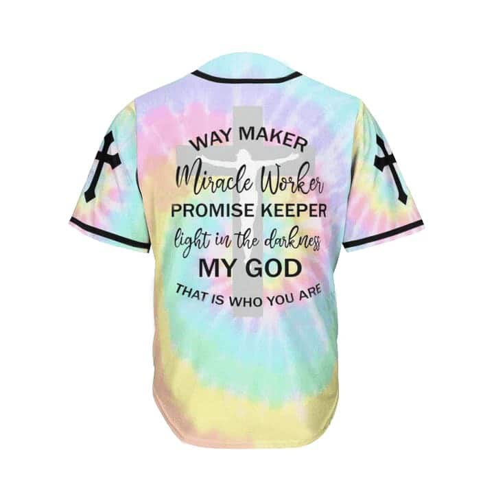 Customize Personalized Cross Colorful Way Maker Miracle Worker Baseball Jersey Customize Personalized Cross Colorful Way Maker Miracle Worker Baseball Jersey