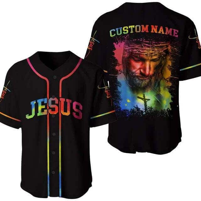 Customize Personalized Cross God Colorful Baseball Jersey Customize Personalized Cross God Colorful Baseball Jersey