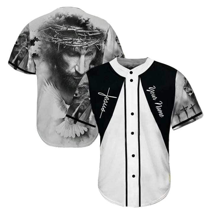 Customize Personalized Cross God Dove Jesus Baseball Jersey Customize Personalized Cross God Dove Jesus Baseball Jersey