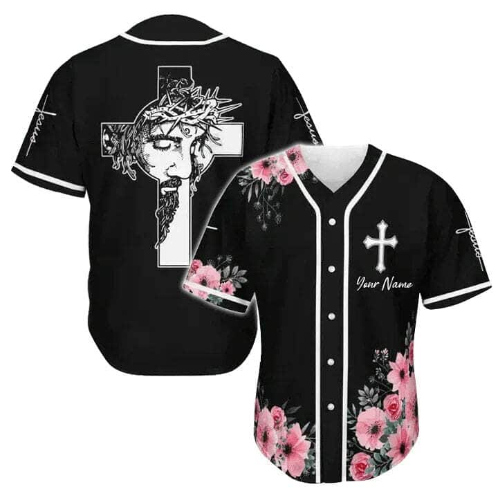 Cross God Flower Faith Customize Personalized Christian Jesus Baseball Jersey Cross God Flower Faith Customize Personalized Christian Jesus Baseball Jersey
