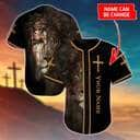 Christian Religious Cross Lion Customize Personalized Jesus Baseball Jersey Christian Religious Cross Lion Customize Personalized Jesus Baseball Jersey