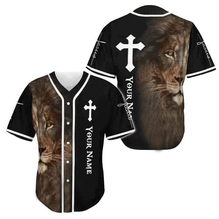 Cross Lion Jesus Customize Personalized Religious Christian Baseball Jersey Cross Lion Jesus Customize Personalized Religious Christian Baseball Jersey