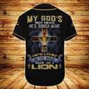 Cross Lion My God's Not Dead Customize Personalized He Is Roaring Like A Lion Baseball Jersey Cross Lion My God's Not Dead Customize Personalized He Is Roaring Like A Lion Baseball Jersey