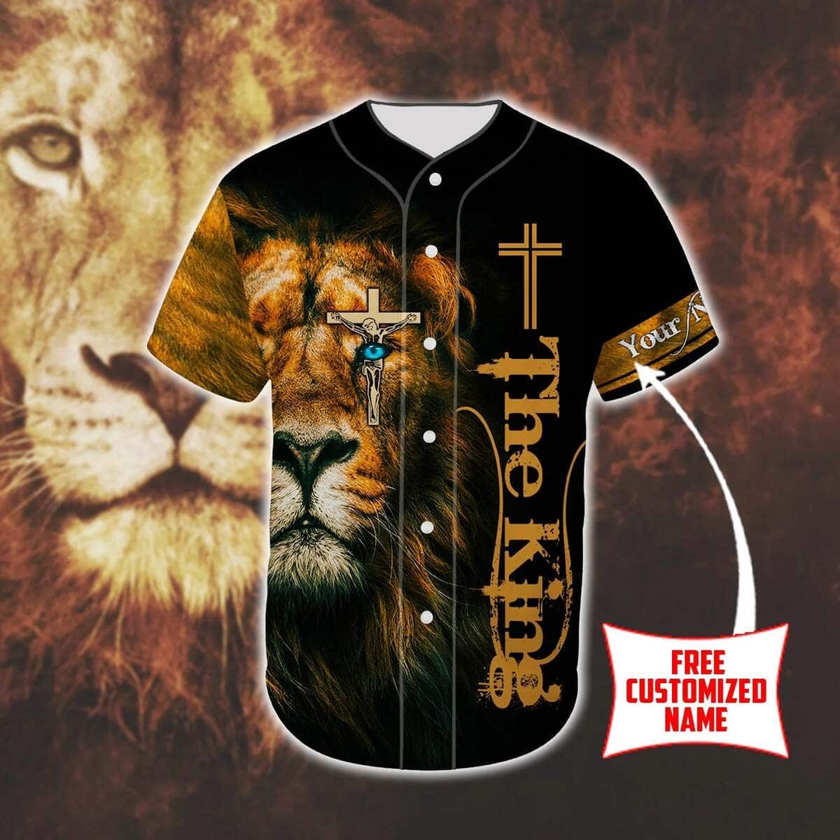 Cross Lion The King Customize Personalized Christian Religious Baseball Jersey Cross Lion The King Customize Personalized Christian Religious Baseball Jersey