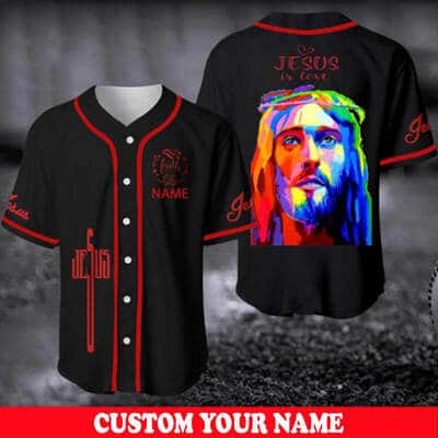 Customize Personalized God Colorful Jesus Is Love Baseball Jersey