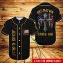 Customize Personalized Wings American Flag Cross One Nation Under God Baseball Jersey Customize Personalized Wings American Flag Cross One Nation Under God Baseball Jersey
