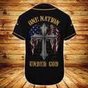 Customize Personalized Wings American Flag Cross One Nation Under God Baseball Jersey Customize Personalized Wings American Flag Cross One Nation Under God Baseball Jersey
