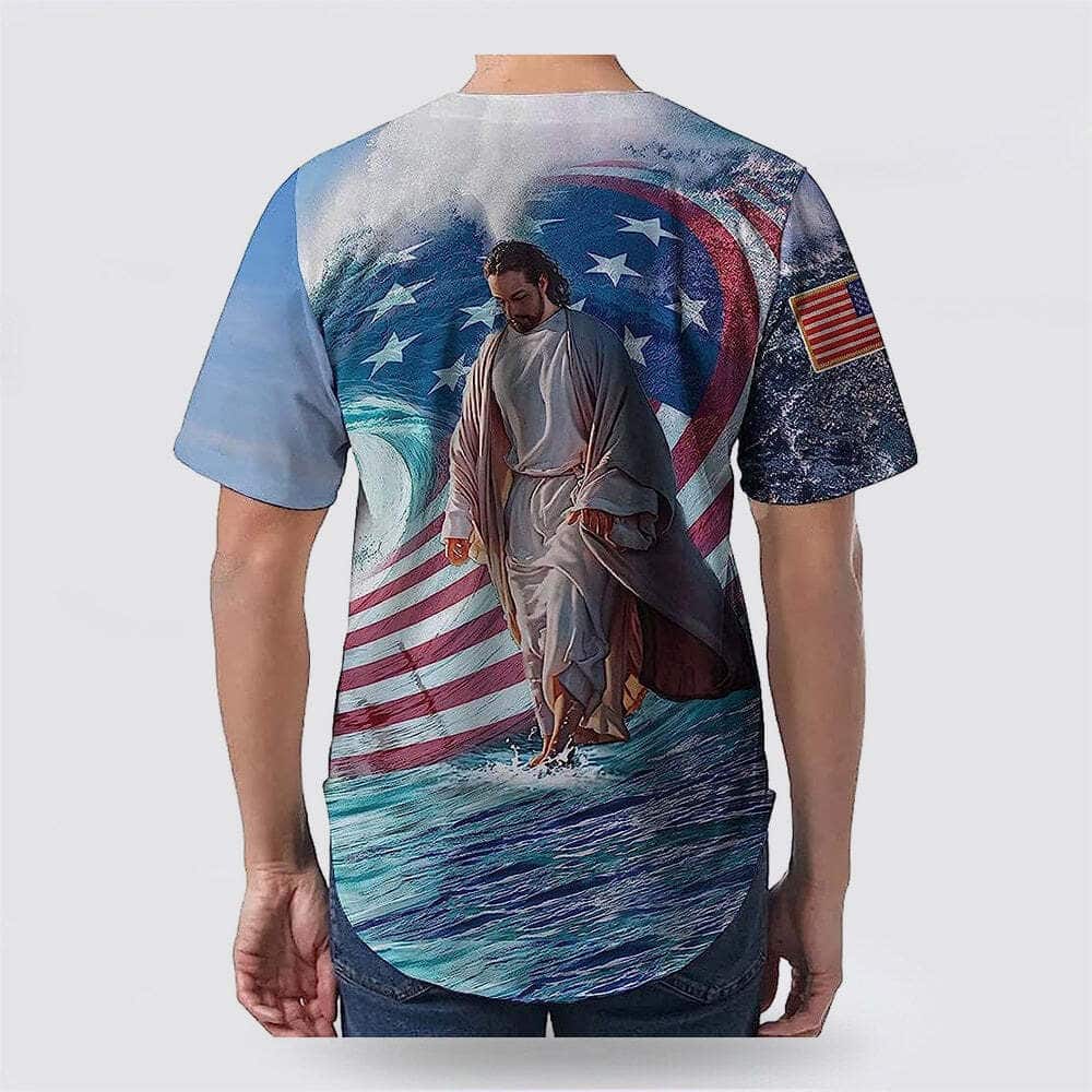 Christian Jesus US Flag One Nation Under God Religious Faith Baseball Jersey Christian Jesus US Flag One Nation Under God Religious Faith Baseball Jersey