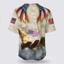 Bible Jesus Eagle American US Flag One Nation Under God 4th Of July Baseball Jersey