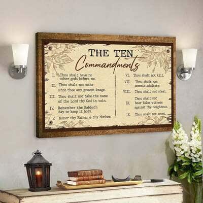 God Jesus 10 Commandments Christian Faith Religious Canvas Wall Art God Jesus 10 Commandments Christian Faith Religious Canvas Wall Art