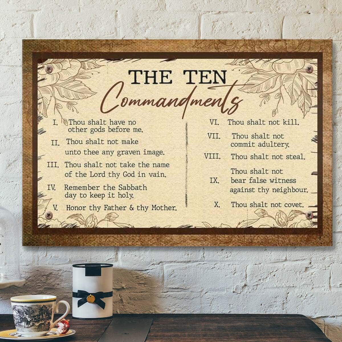 God Jesus 10 Commandments Christian Faith Religious Canvas Wall Art God Jesus 10 Commandments Christian Faith Religious Canvas Wall Art