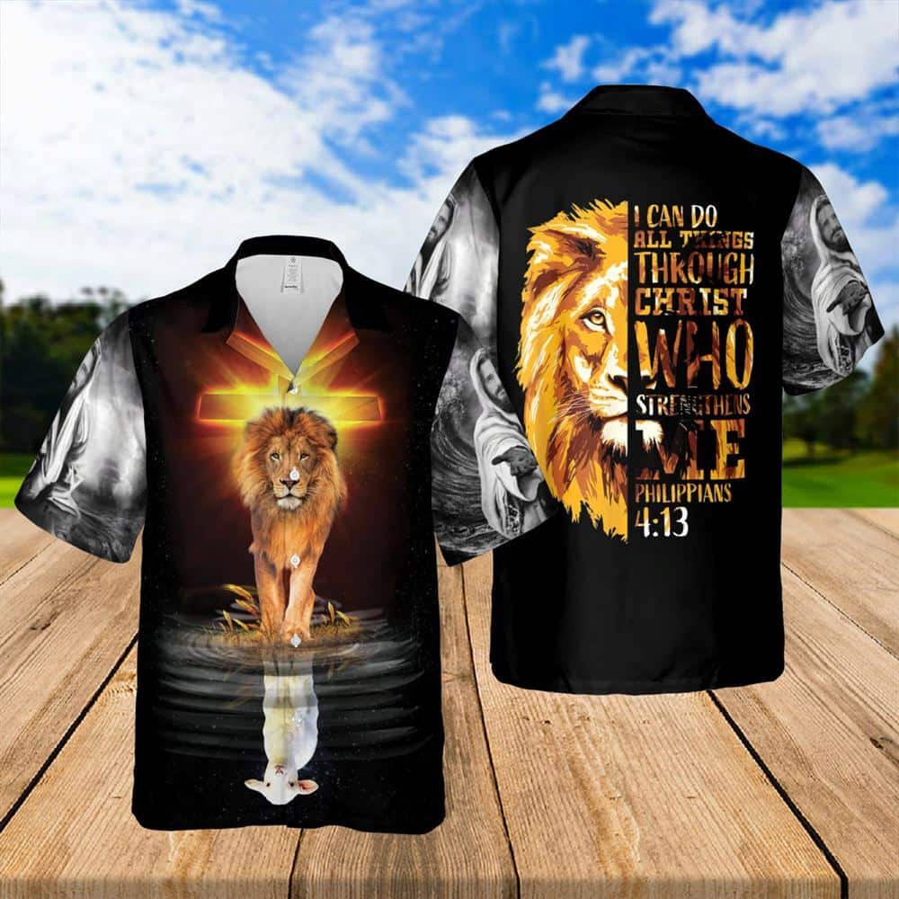 I Can Do All Things Lion Jesus Religious Christian Lion Bible Verse Hawaiian Shirt I Can Do All Things Lion Jesus Religious Christian Lion Bible Verse Hawaiian Shirt