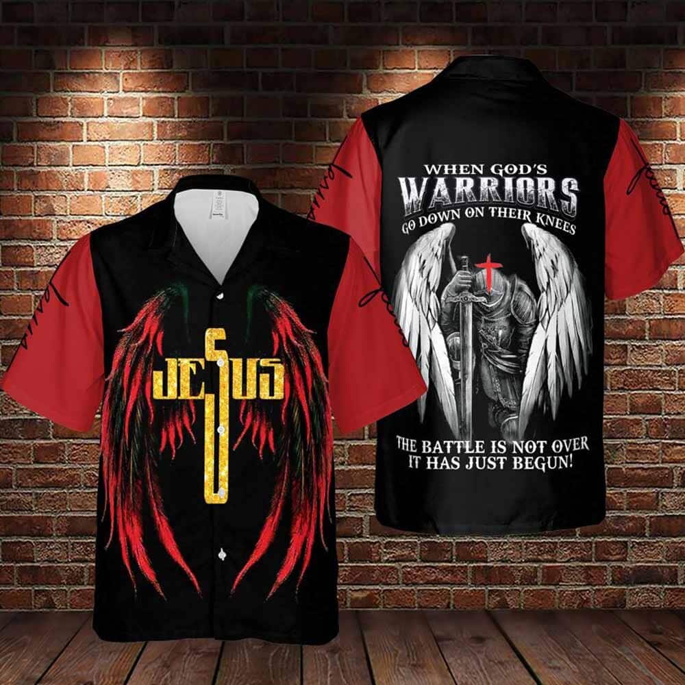 Jesus Warrior Angel Wings Christian Knight Hawaiian Shirt Jesus Warrior Angel Wings Christian Knight Hawaiian Shirt