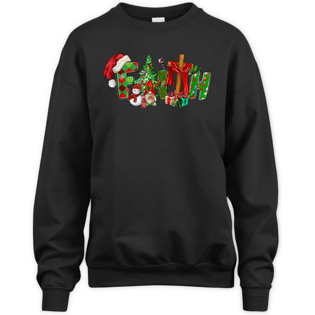 Christmas Faith With Cross X-Mas Pajama Christian Jesus T-Shirt Christmas Faith With Cross X-Mas Pajama Christian Jesus T-Shirt
