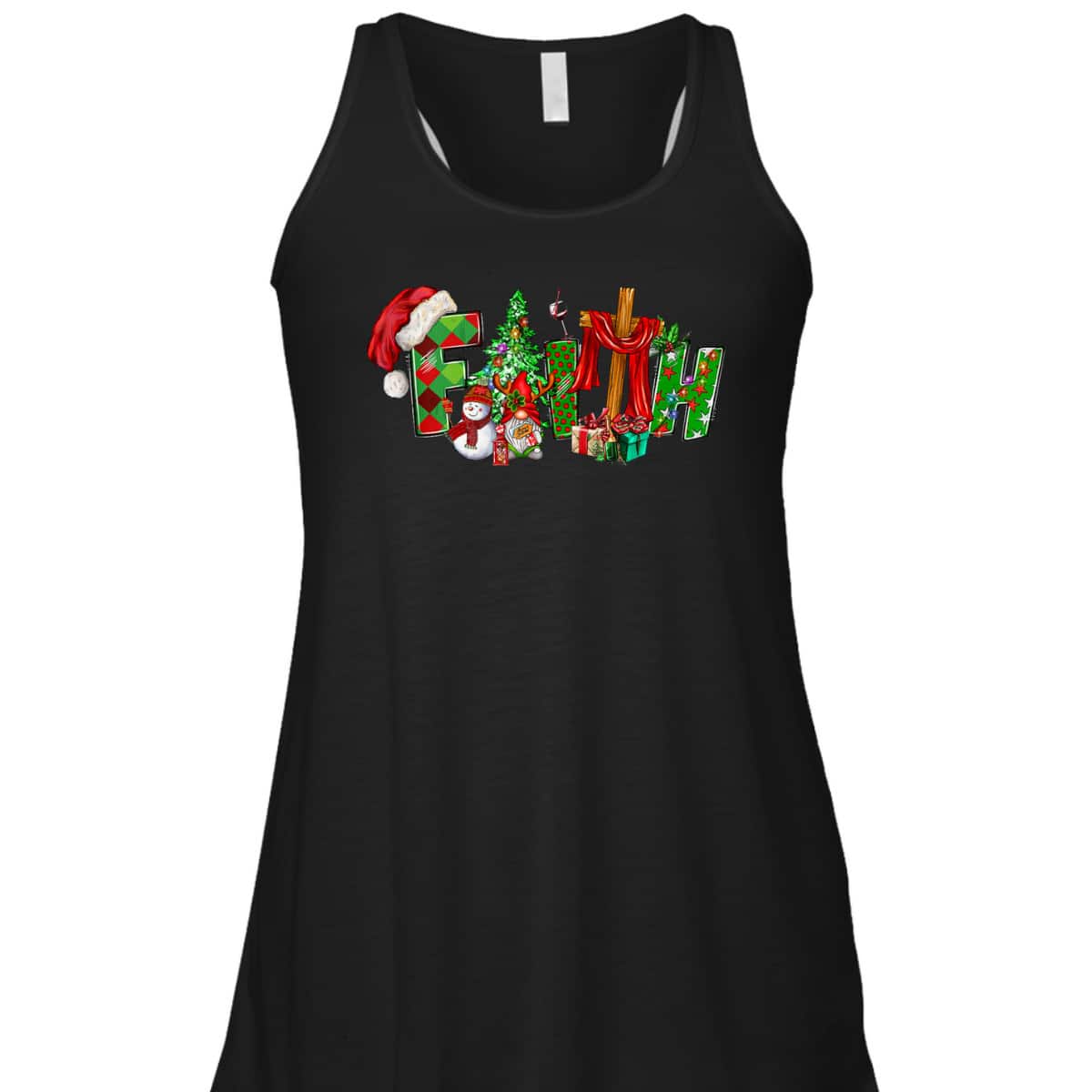 Christmas Faith With Cross X-Mas Pajama Christian Jesus T-Shirt