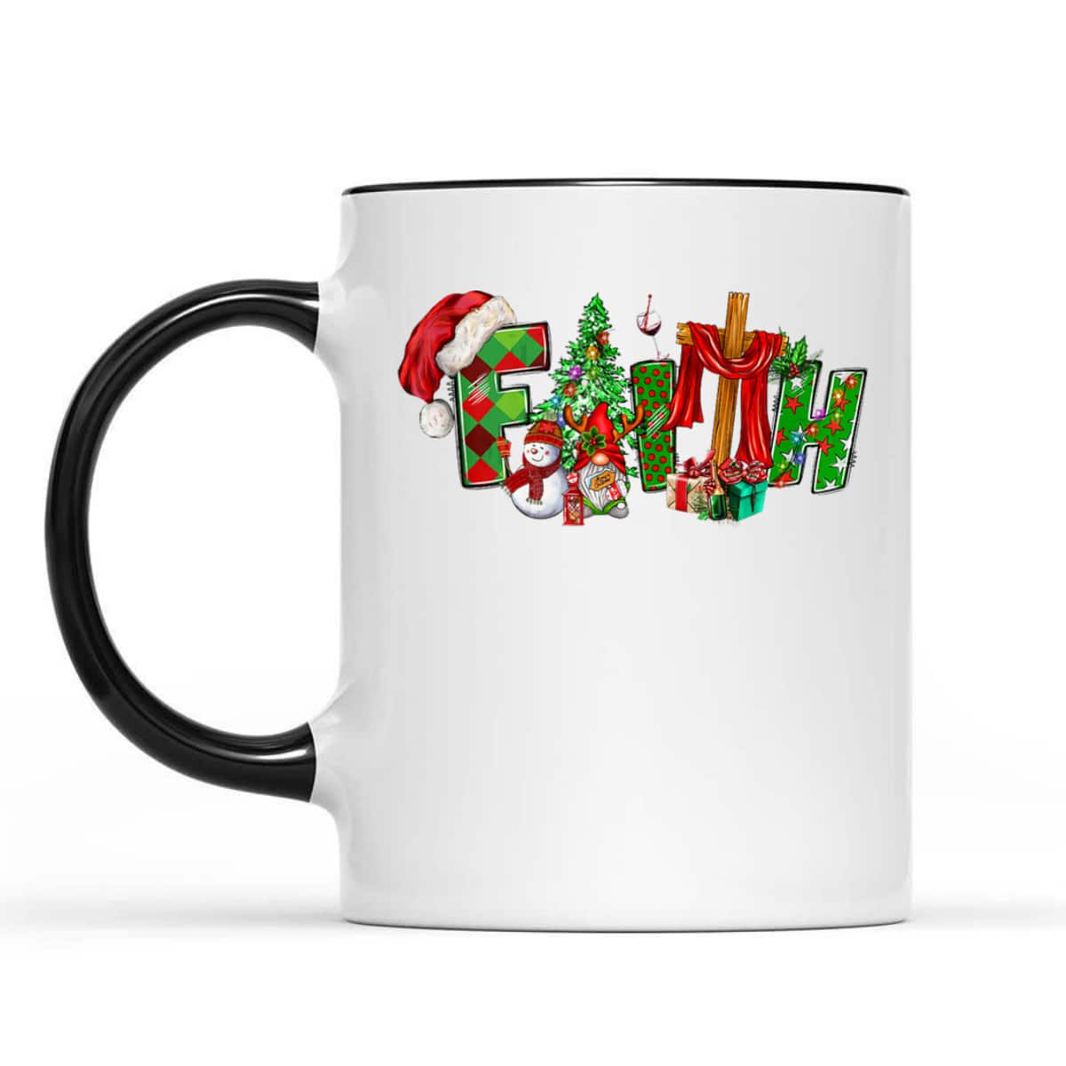 Christmas Faith With Cross X-Mas Pajama Christian Jesus T-Shirt