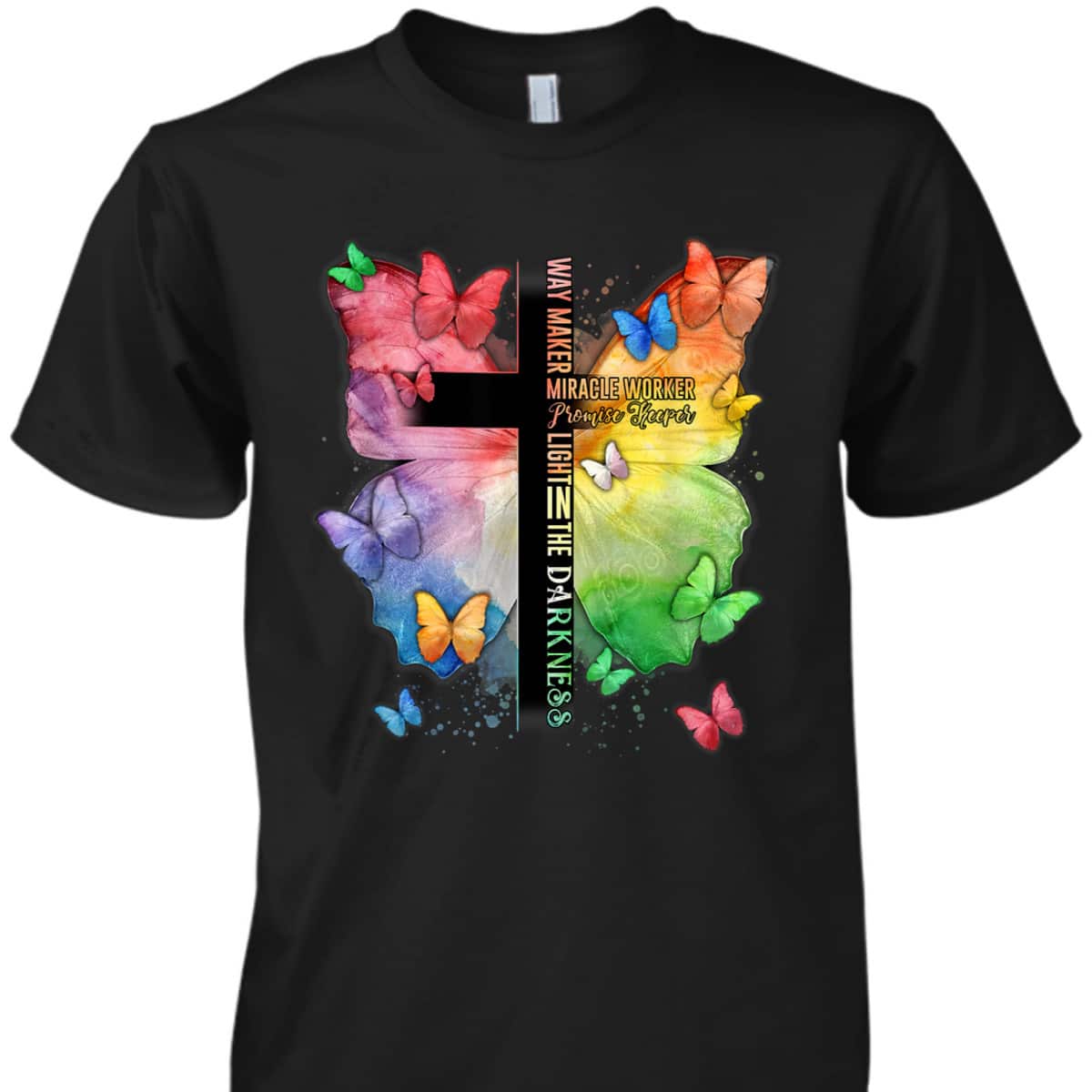 Waymaker Promise Keeper Miracle Worker Christian Bible Verse Butterflies T-Shirt Waymaker Promise Keeper Miracle Worker Christian Bible Verse Butterflies T-Shirt