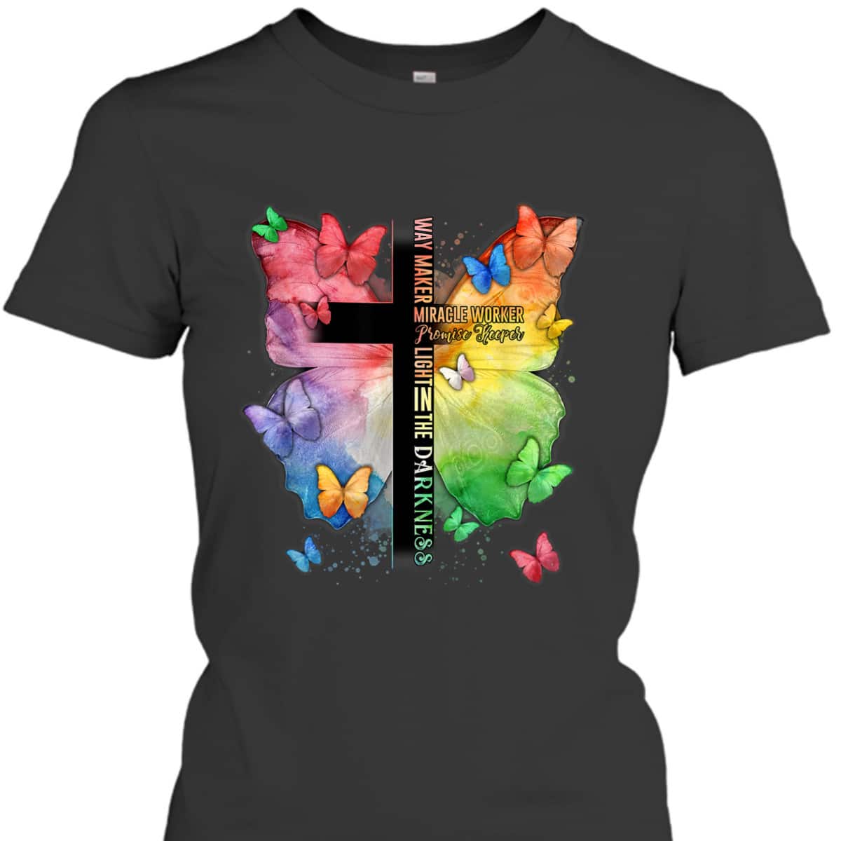 Waymaker Promise Keeper Miracle Worker Christian Bible Verse Butterflies T-Shirt Waymaker Promise Keeper Miracle Worker Christian Bible Verse Butterflies T-Shirt