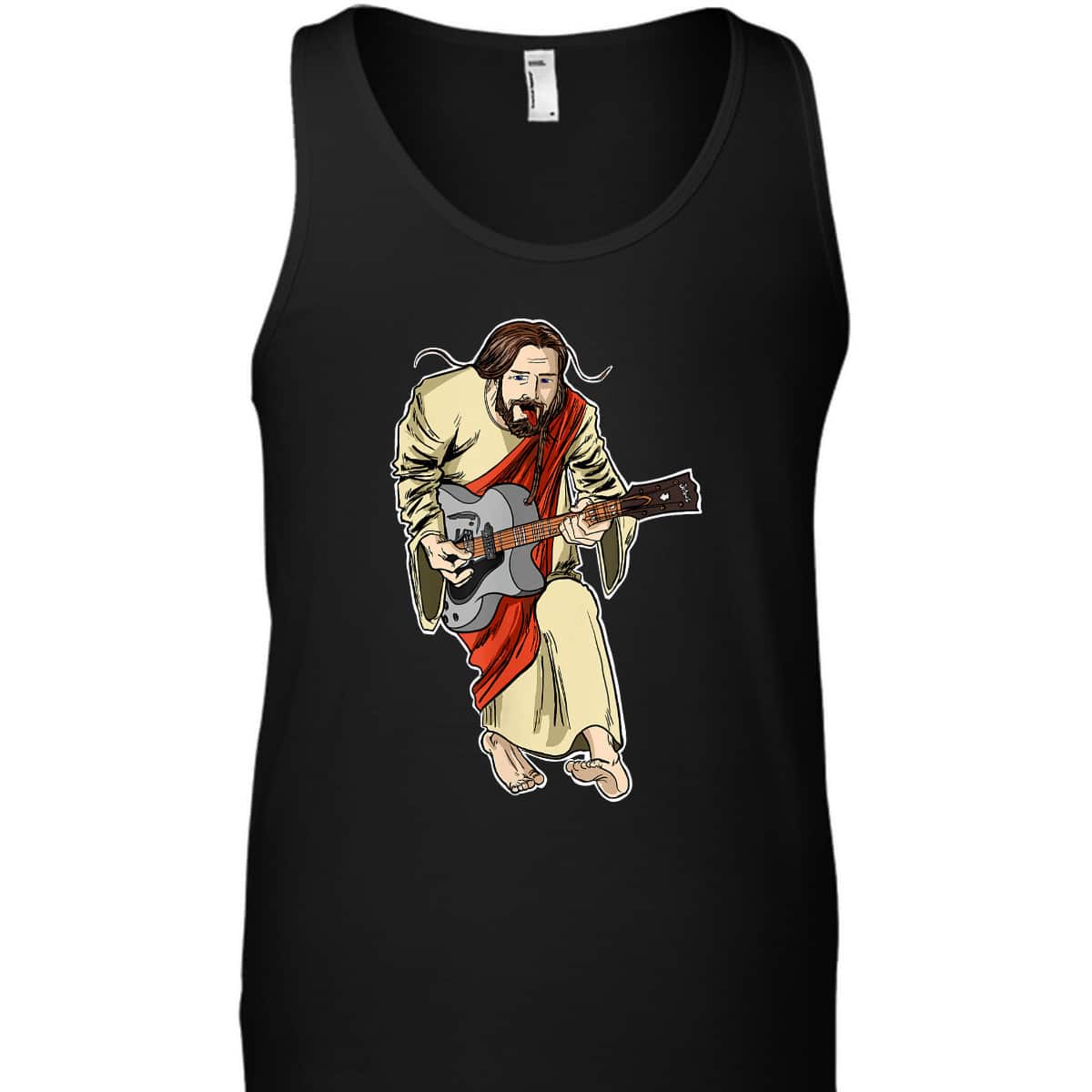 Rocker Jesus With Guitar Funny Christian Rockstar Jesus T-Shirt Rocker Jesus With Guitar Funny Christian Rockstar Jesus T-Shirt