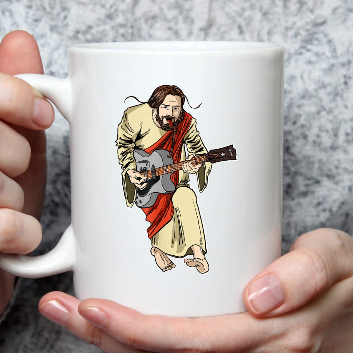 Rocker Jesus With Guitar Funny Christian Rockstar Jesus T-Shirt Rocker Jesus With Guitar Funny Christian Rockstar Jesus T-Shirt