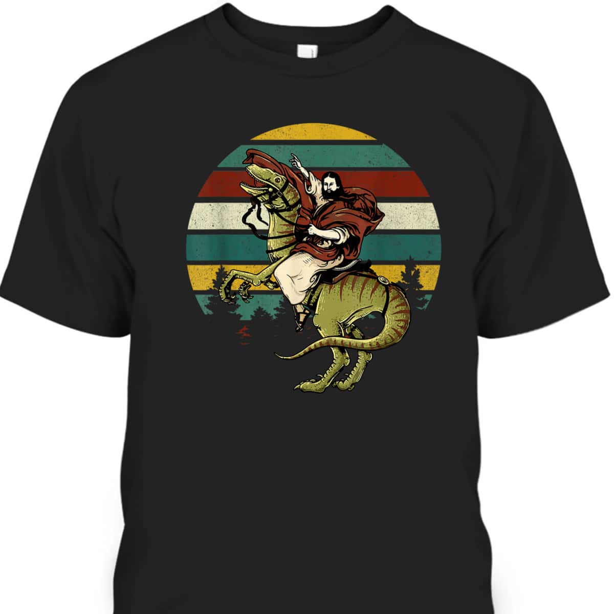 Funny Christian Jesus Riding Raptored Christian Classic T-Shirt Funny Christian Jesus Riding Raptored Christian Classic T-Shirt