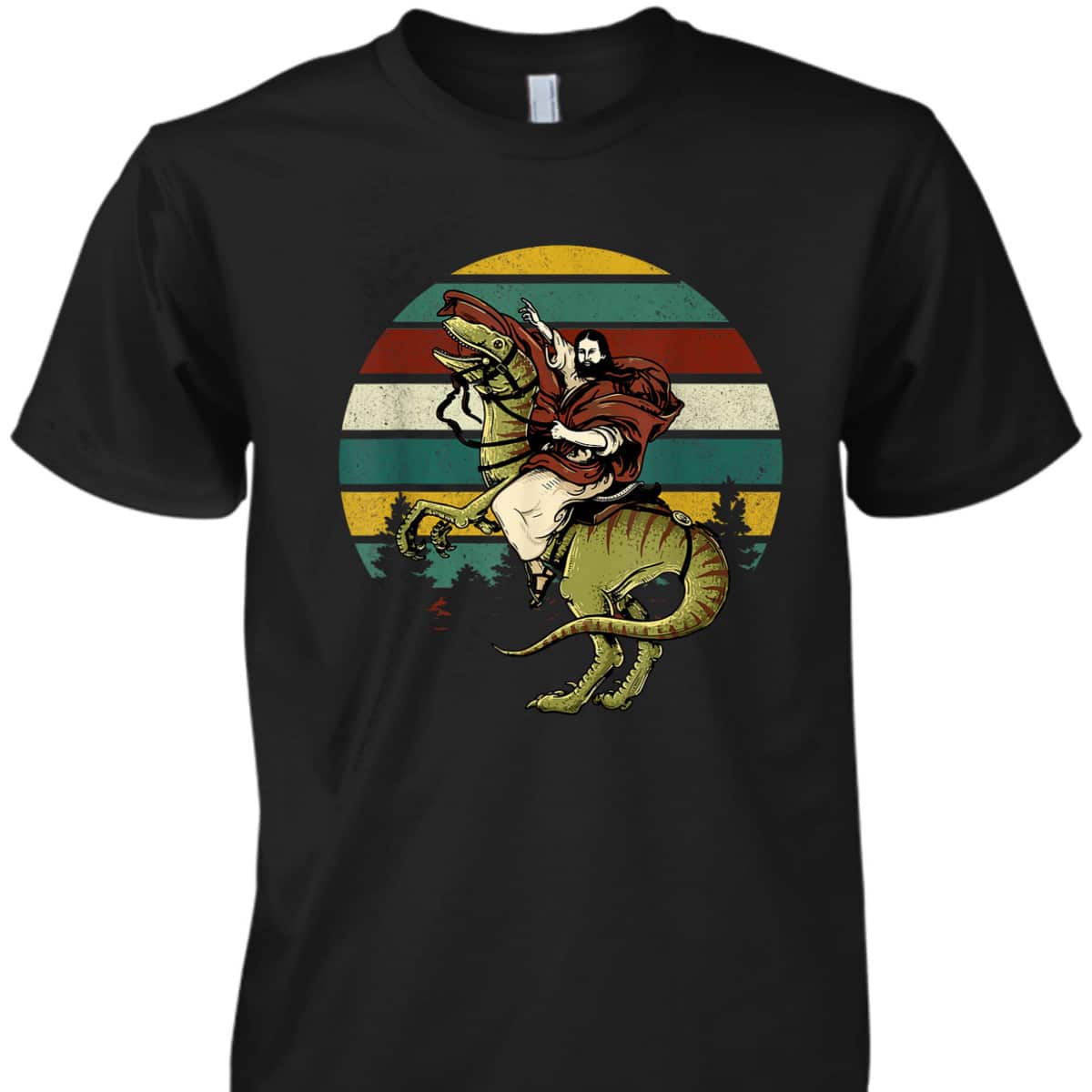 Funny Christian Jesus Riding Raptored Christian Classic T-Shirt Funny Christian Jesus Riding Raptored Christian Classic T-Shirt