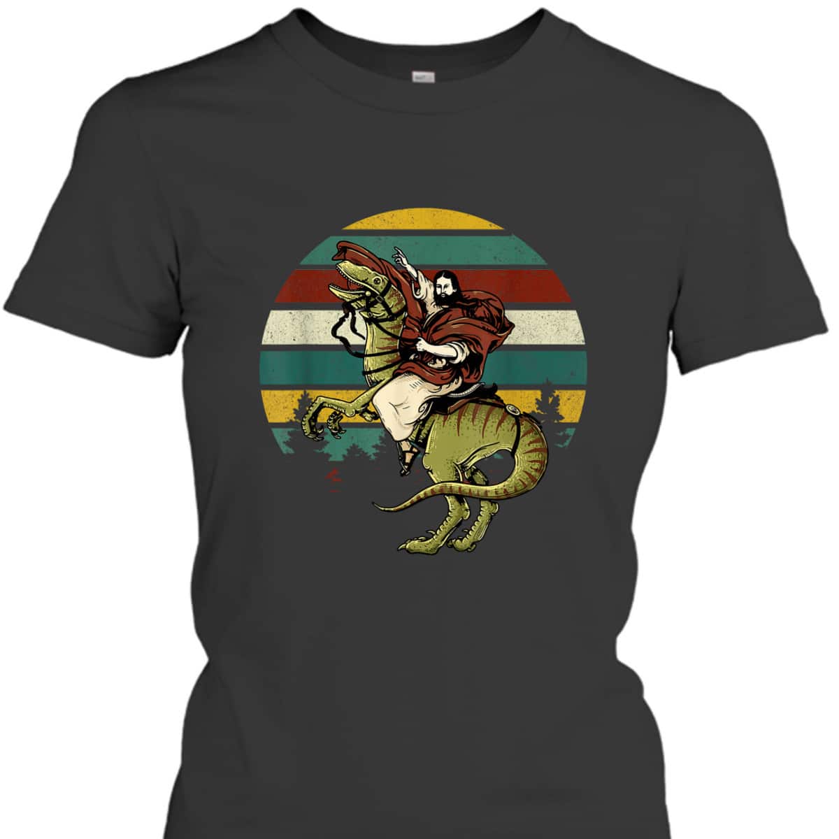 Funny Christian Jesus Riding Raptored Christian Classic T-Shirt Funny Christian Jesus Riding Raptored Christian Classic T-Shirt