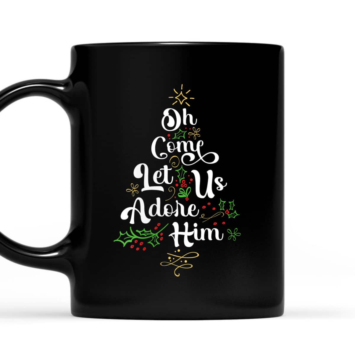 Oh Come Let Us Adore Him Jesus Christian Christmas T-Shirt