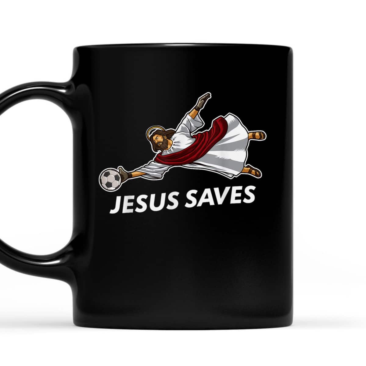 Jesus Saves Funny Christian Soccer Goalie T-Shirt Jesus Saves Funny Christian Soccer Goalie T-Shirt