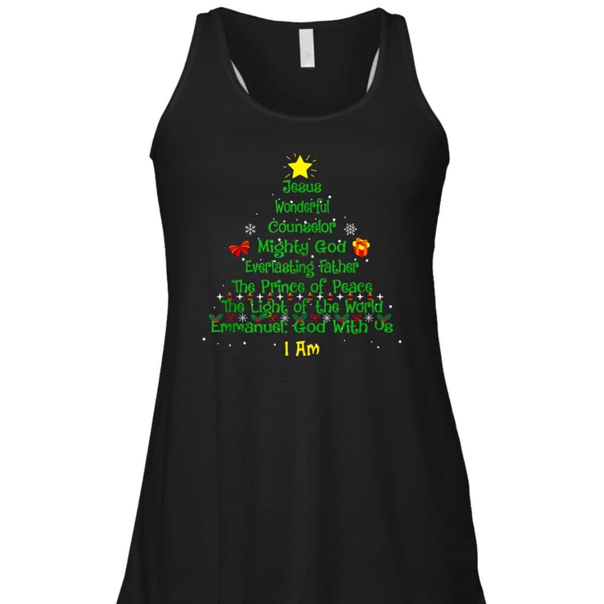 Christian Christmas Lover Bible Names Of Jesus Tree Xmas T-Shirt